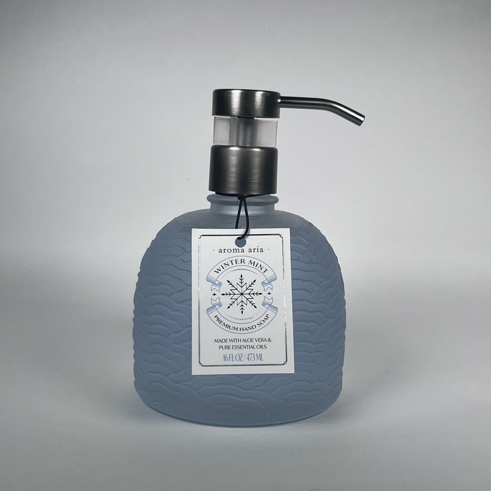 Aroma Aria Winter Mint Premium Hand Soap Glass Bottle